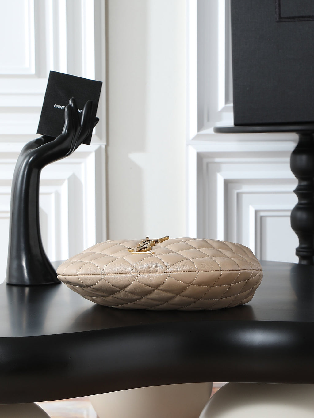 ICare Baby Pink Napa Leather Croissant Shoulder Bag