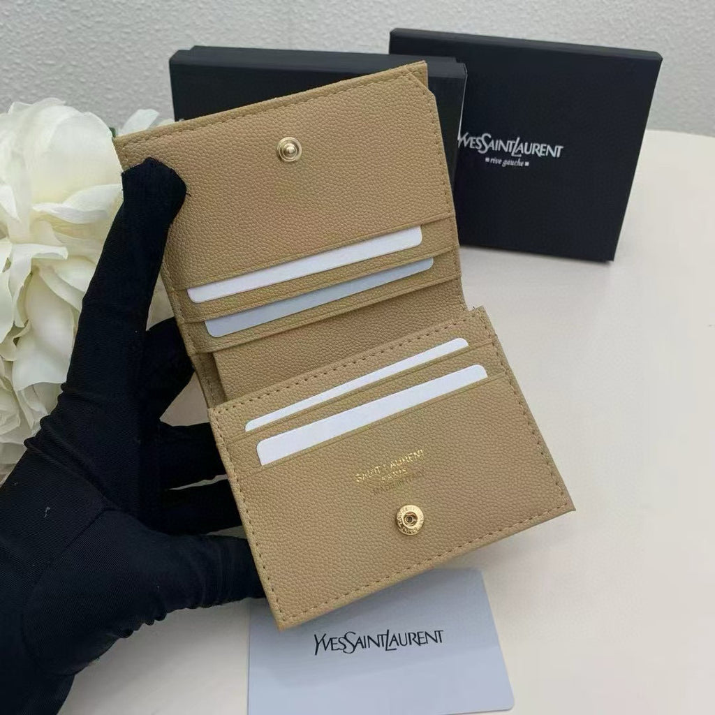 Y Compact Leather Bi-Fold Wallet