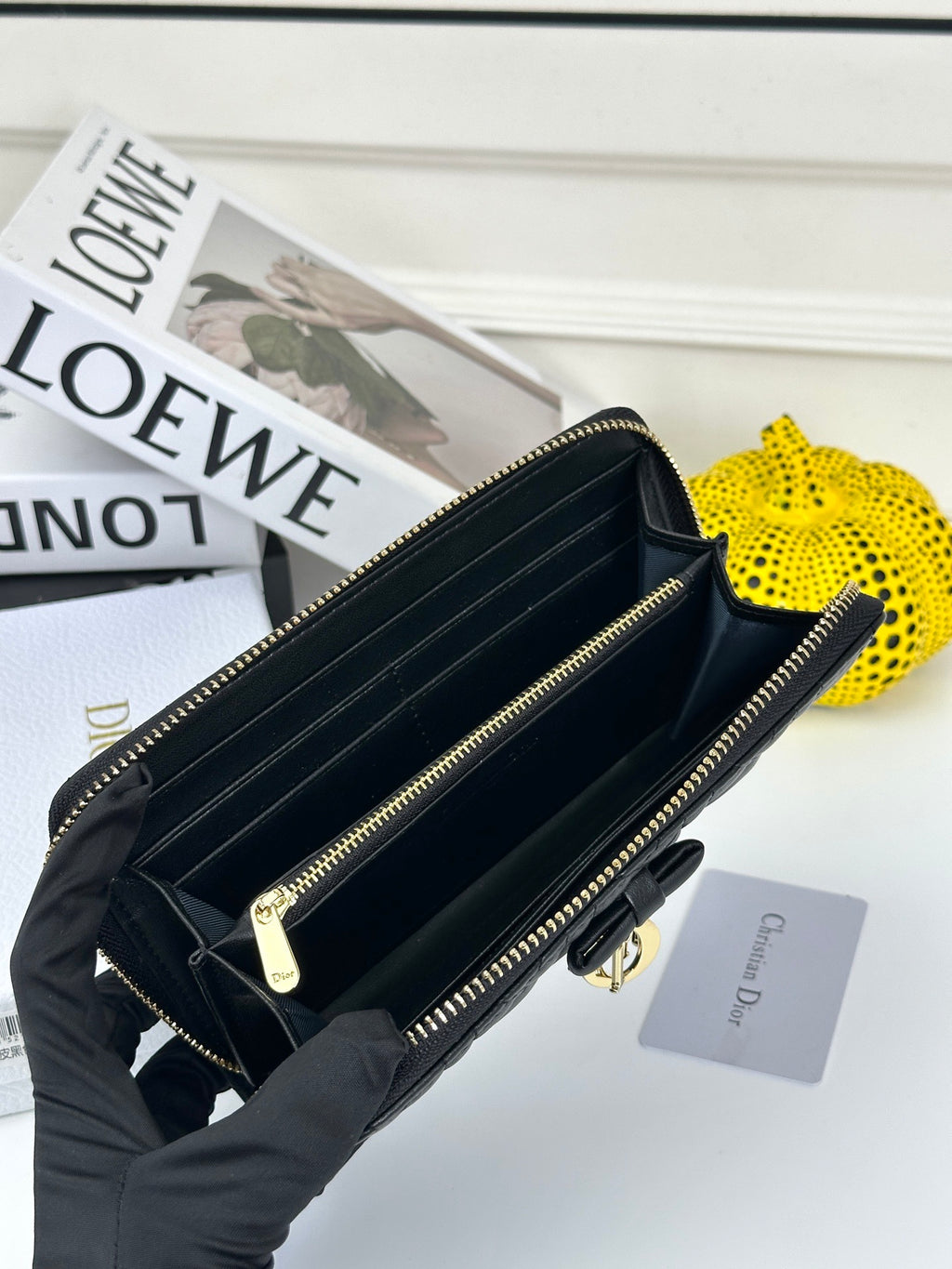 D Bow Logo Card Holder | S2867/ S2866| Lambskin |