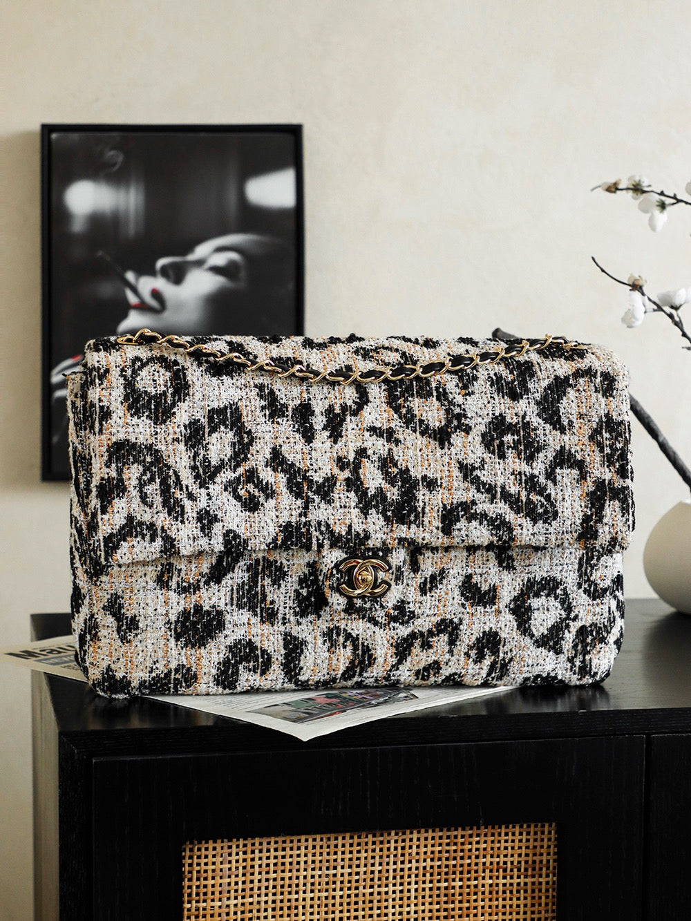 26A Leopard Tweed CF Bag | Premium Quality