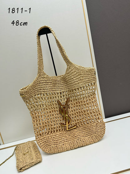 Y*S*L Raffia ICARE Large Size with Small Bag