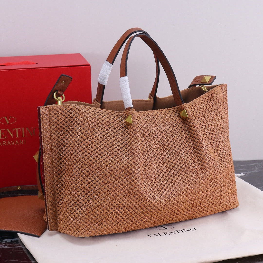 Handwoven Studded Tote Bag