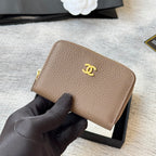 Lychee-Grain Zip Coin Purse (Premium Quality)