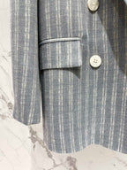 Early Spring Double-Breasted Stripe Blazer