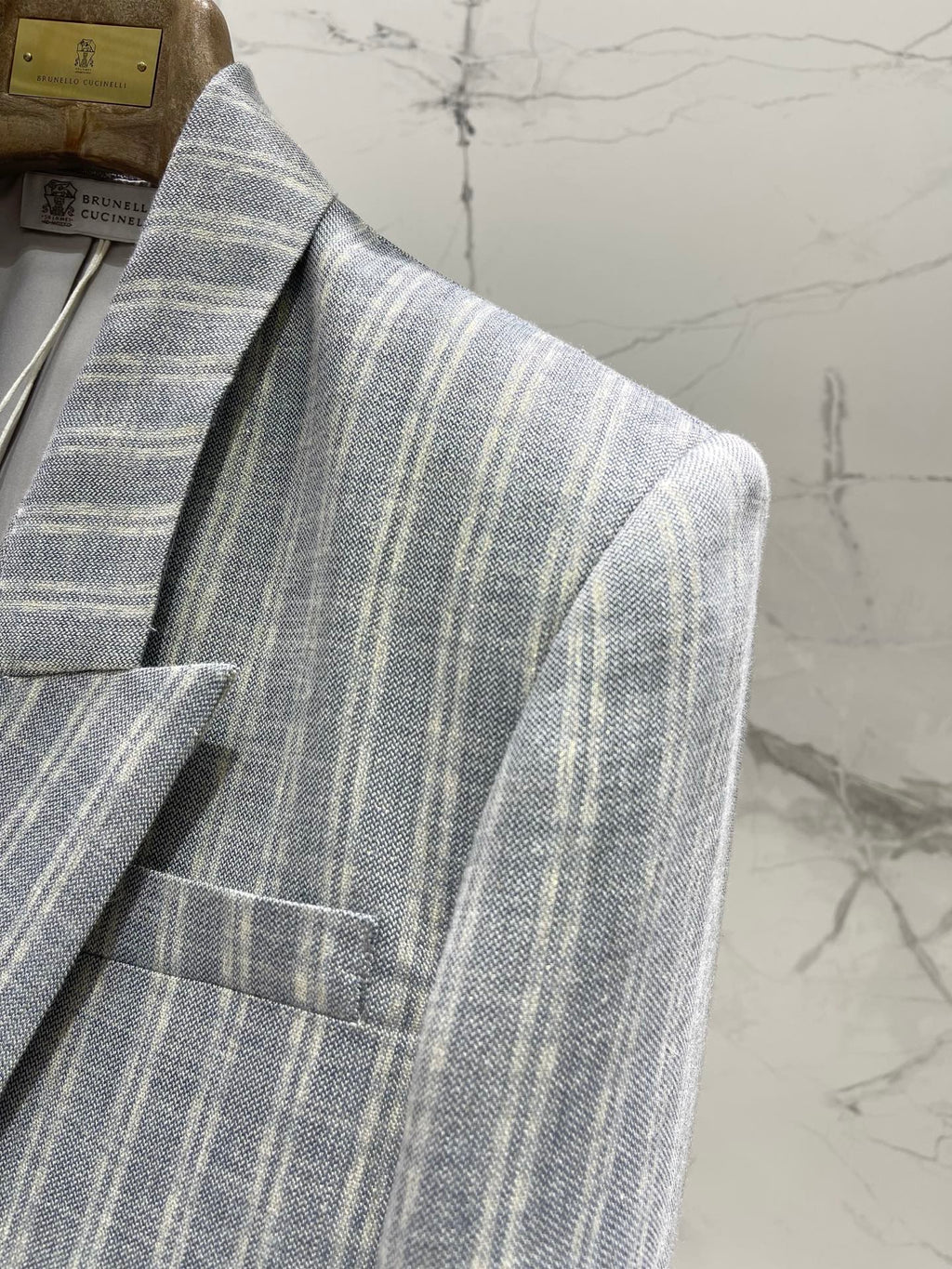 Early Spring Double-Breasted Stripe Blazer