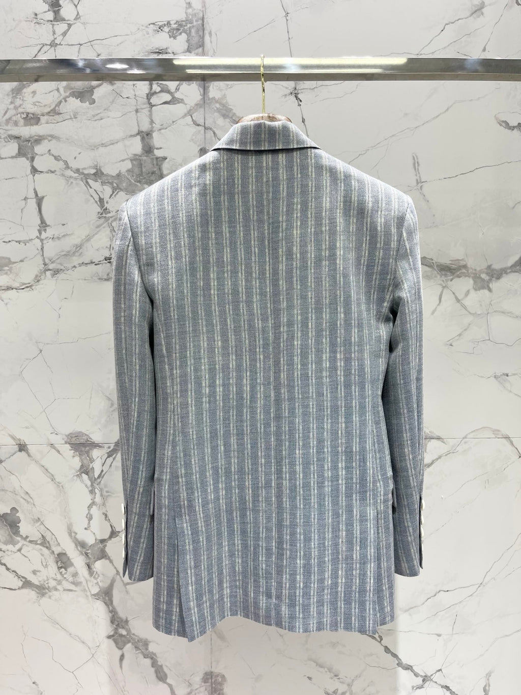 Early Spring Double-Breasted Stripe Blazer