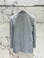 Early Spring Double-Breasted Stripe Blazer