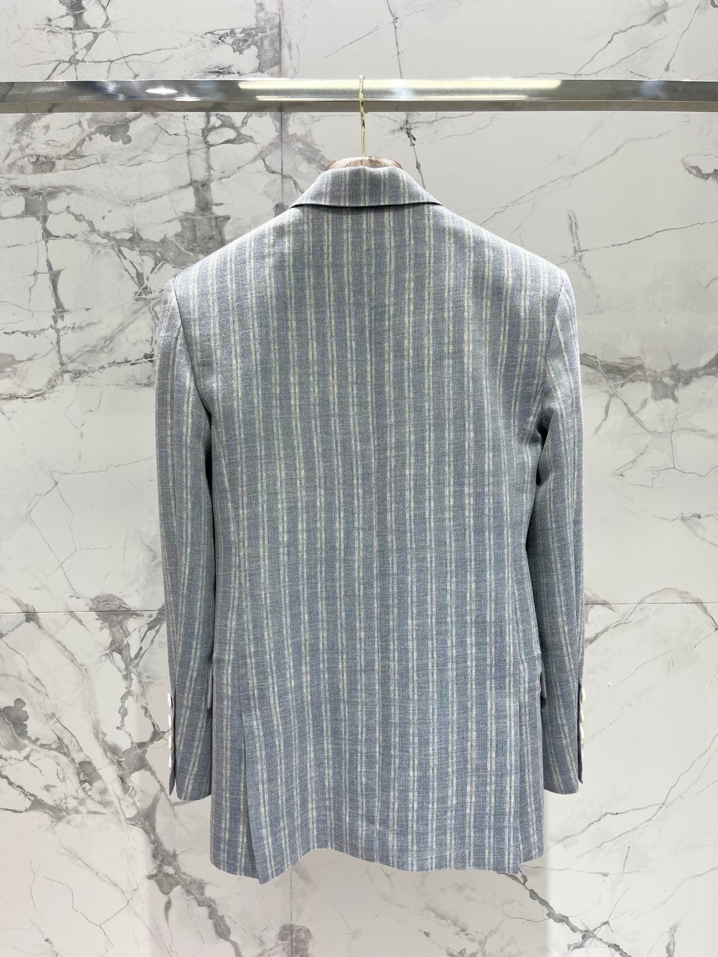 Early Spring Double-Breasted Stripe Blazer