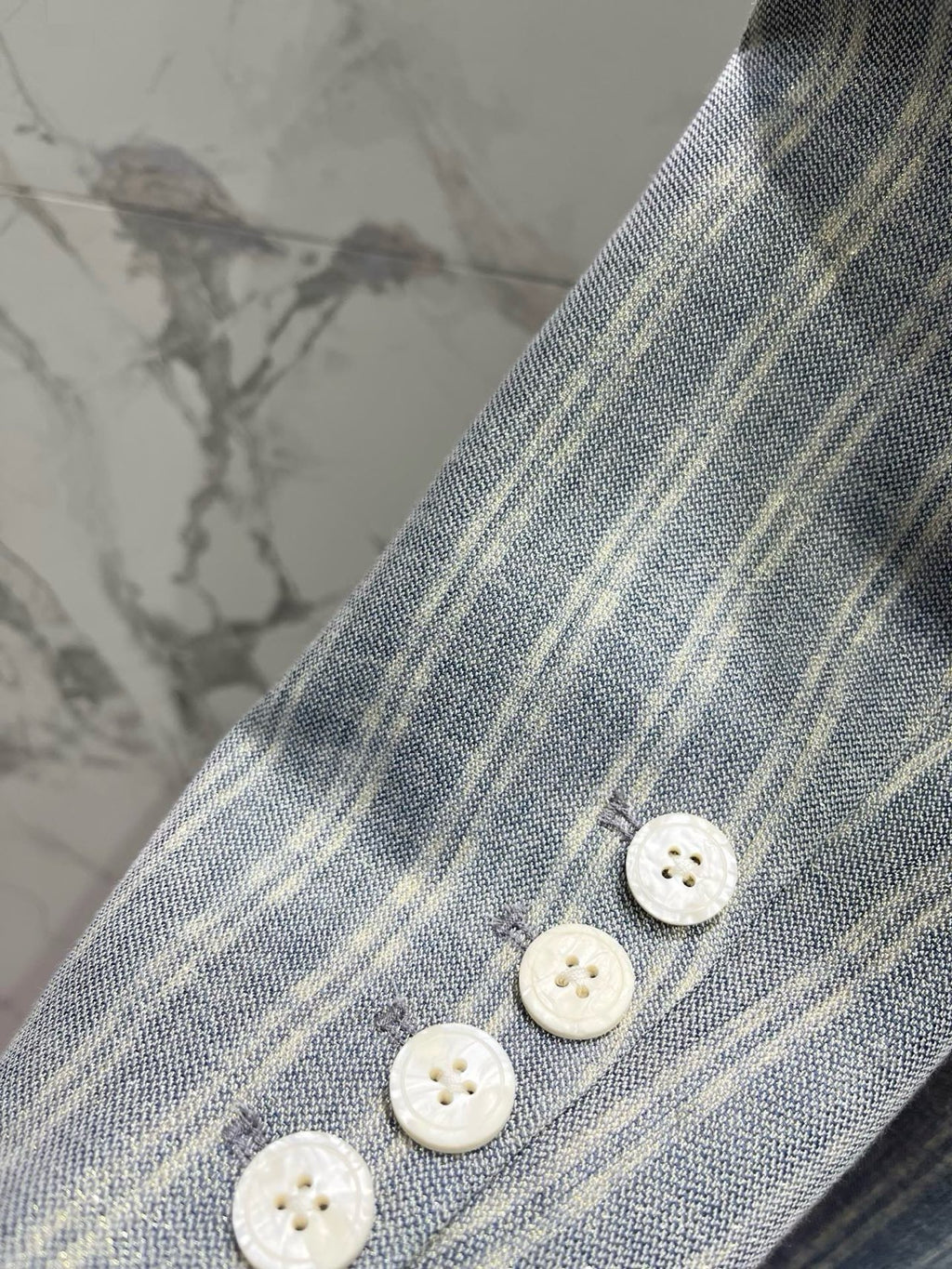 Early Spring Double-Breasted Stripe Blazer