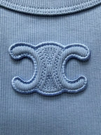 Triomphe Embroidered Silk Cotton Ribbed Knit Vest