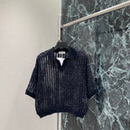2026 Early Autumn Open-Knit Polo Shirt
