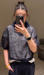 2026 Early Autumn Open-Knit Polo Shirt