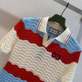 Striped Knit Polo Shirt