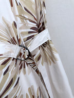 Print Slip Dress with Beaded Shoulders