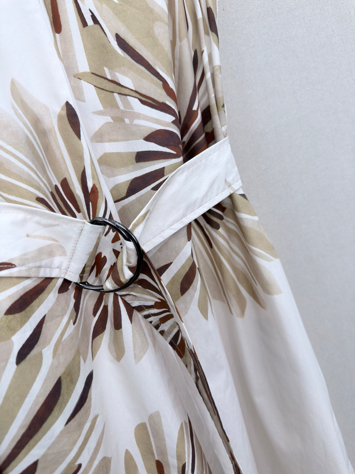 Print Slip Dress with Beaded Shoulders