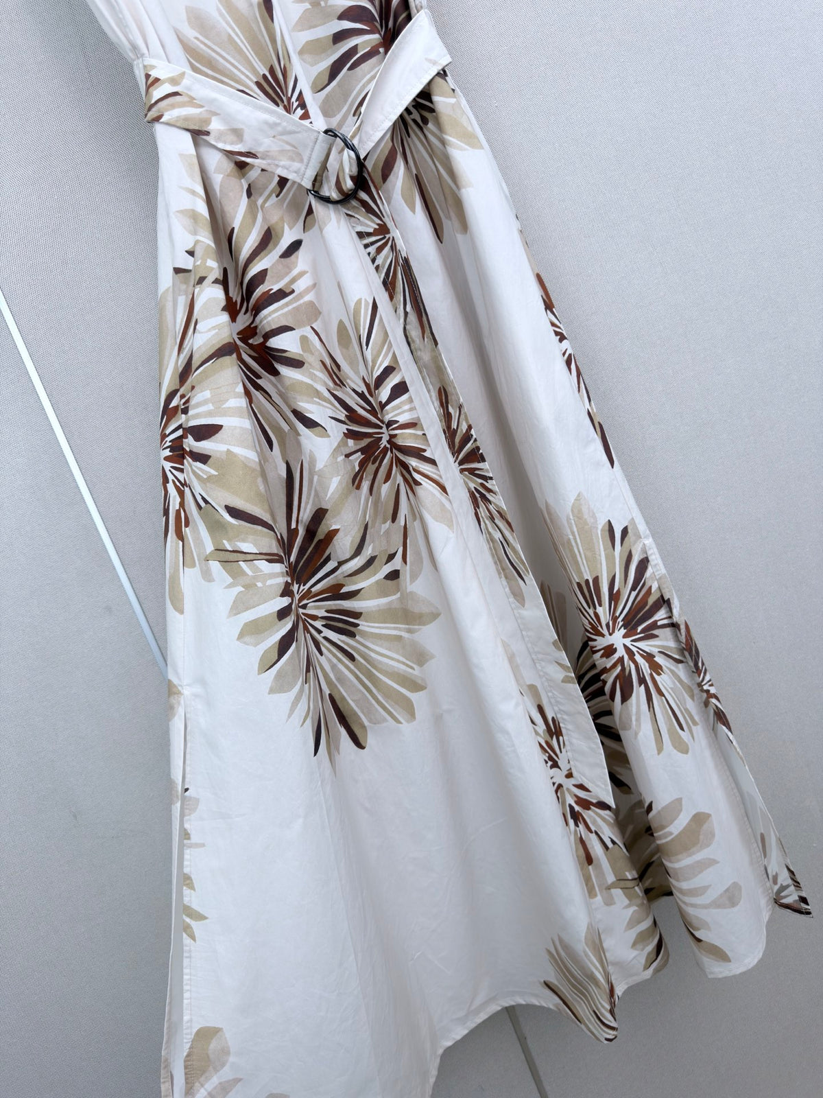 Print Slip Dress with Beaded Shoulders