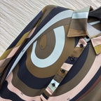Swirl Print Maxi Shirt Dress