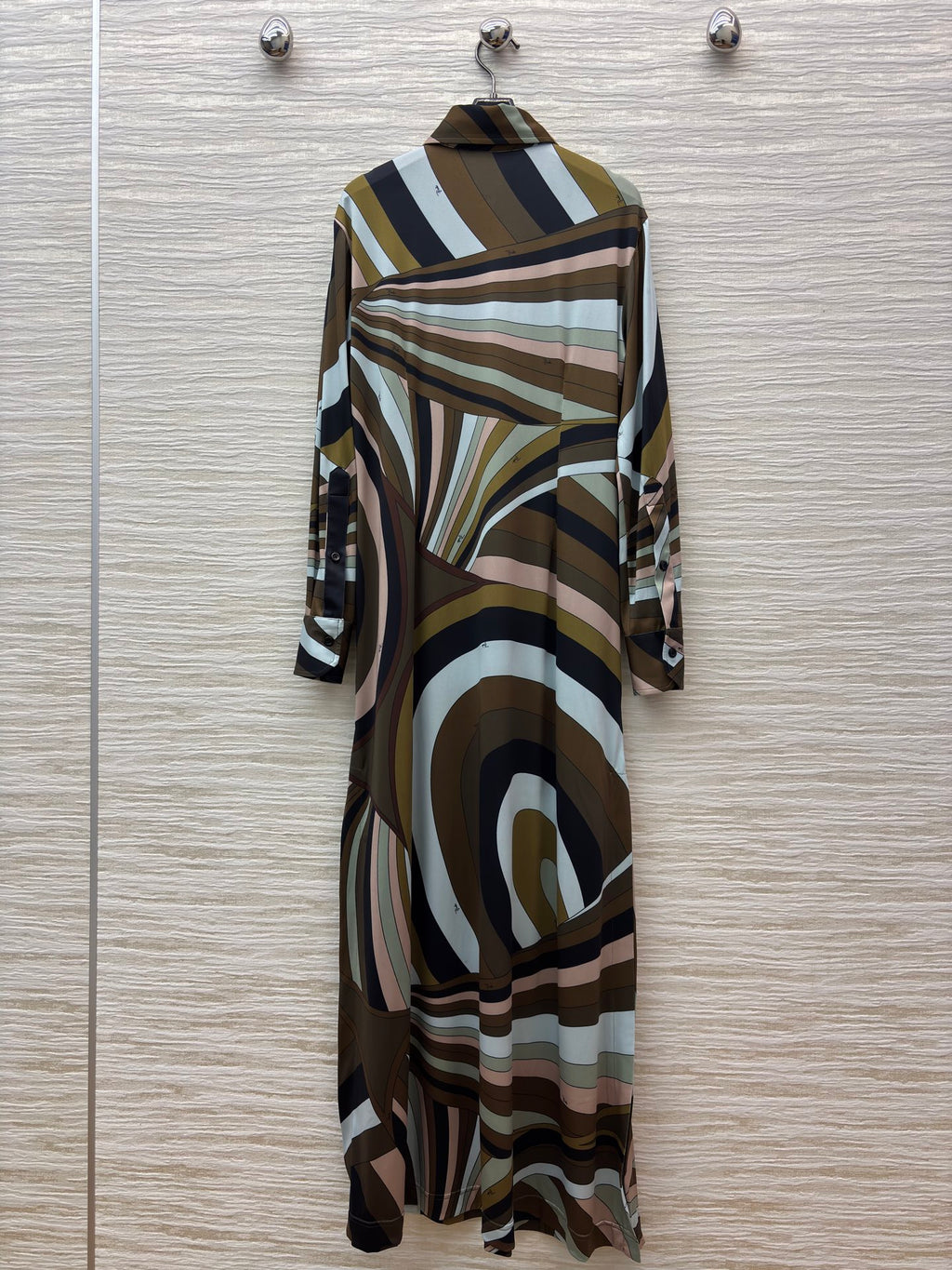 Swirl Print Maxi Shirt Dress