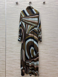 Swirl Print Maxi Shirt Dress