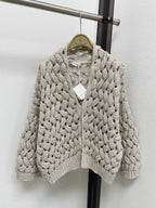 Open-Weave Sequin Cardigan
