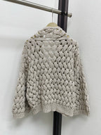 Open-Weave Sequin Cardigan
