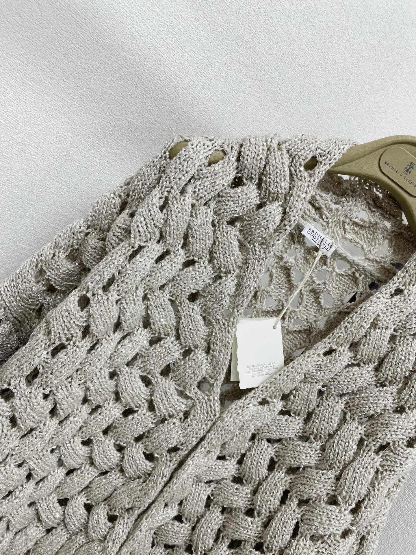 Open-Weave Sequin Cardigan