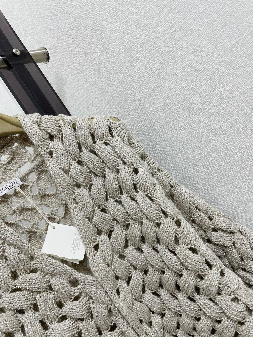 Open-Weave Sequin Cardigan