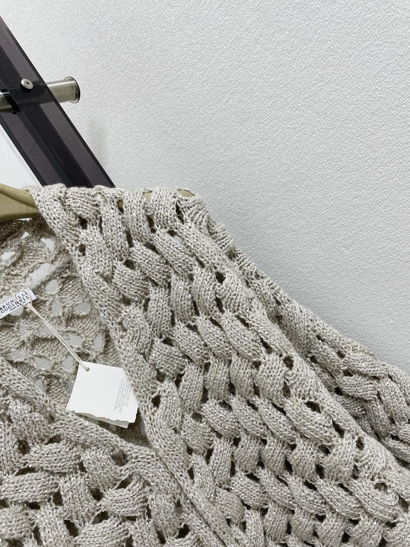 Open-Weave Sequin Cardigan