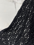 Open-Knit Sequin Faux Two-Piece Sweater