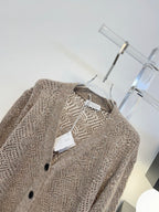 Open-Knit Sequin Embellished Wool Cardigan