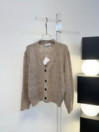 Open-Knit Sequin Embellished Wool Cardigan
