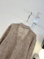 Open-Knit Sequin Embellished Wool Cardigan