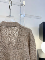 Open-Knit Sequin Embellished Wool Cardigan