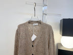 Open-Knit Sequin Embellished Wool Cardigan