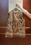 Heavy Embroidered Organza Vest Top