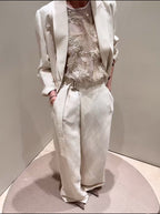 Heavy Embroidered Organza Vest Top