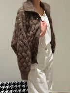 26 Early Autumn Open-Knit Sequin Zip Cardigan