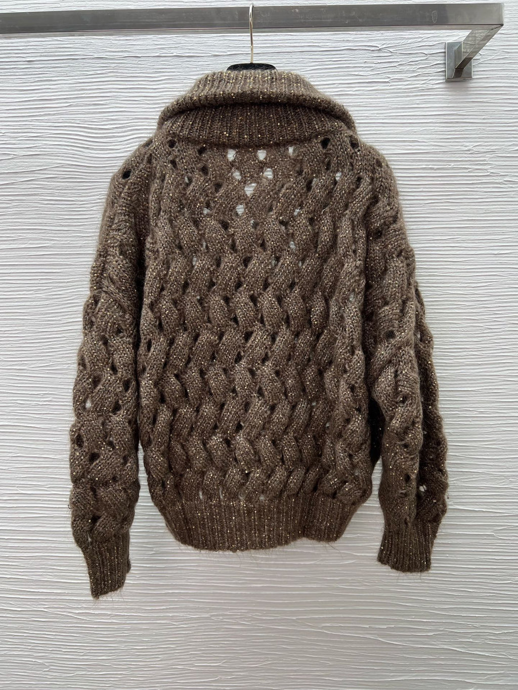 26 Early Autumn Open-Knit Sequin Zip Cardigan