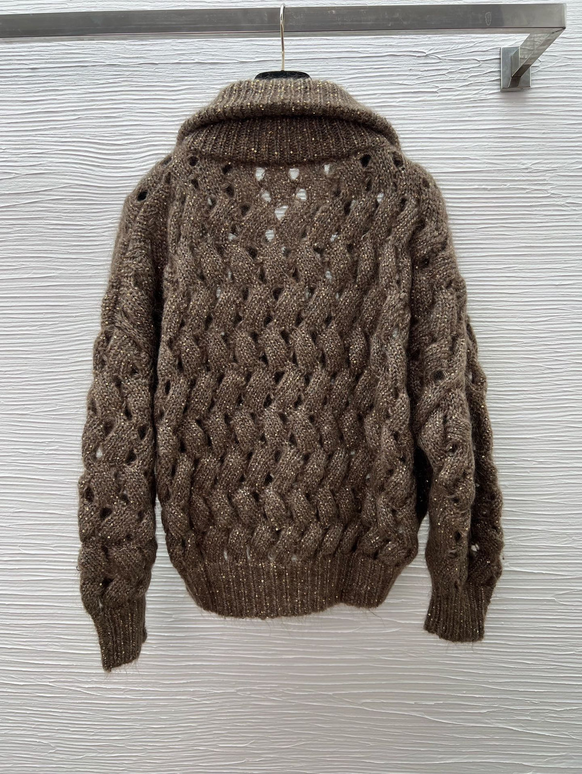 26 Early Autumn Open-Knit Sequin Zip Cardigan