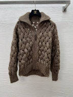 26 Early Autumn Open-Knit Sequin Zip Cardigan