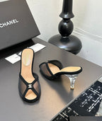 Mesh Heeled Mule | Lambskin Lining