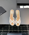 Mesh Heeled Mule | Lambskin Lining