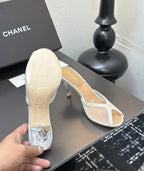 Mesh Heeled Mule | Lambskin Lining