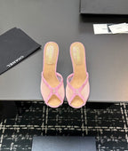 Mesh Heeled Mule | Lambskin Lining