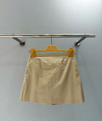 Drawstring Pleated Mini Skirt