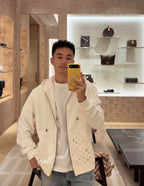 26FW Reflective Monogram Zip Hoodie