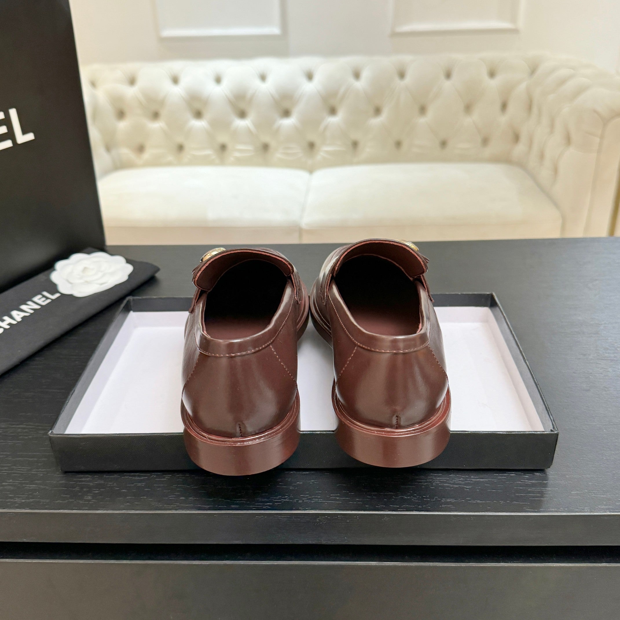 CNL Crystal Buckle Loafers