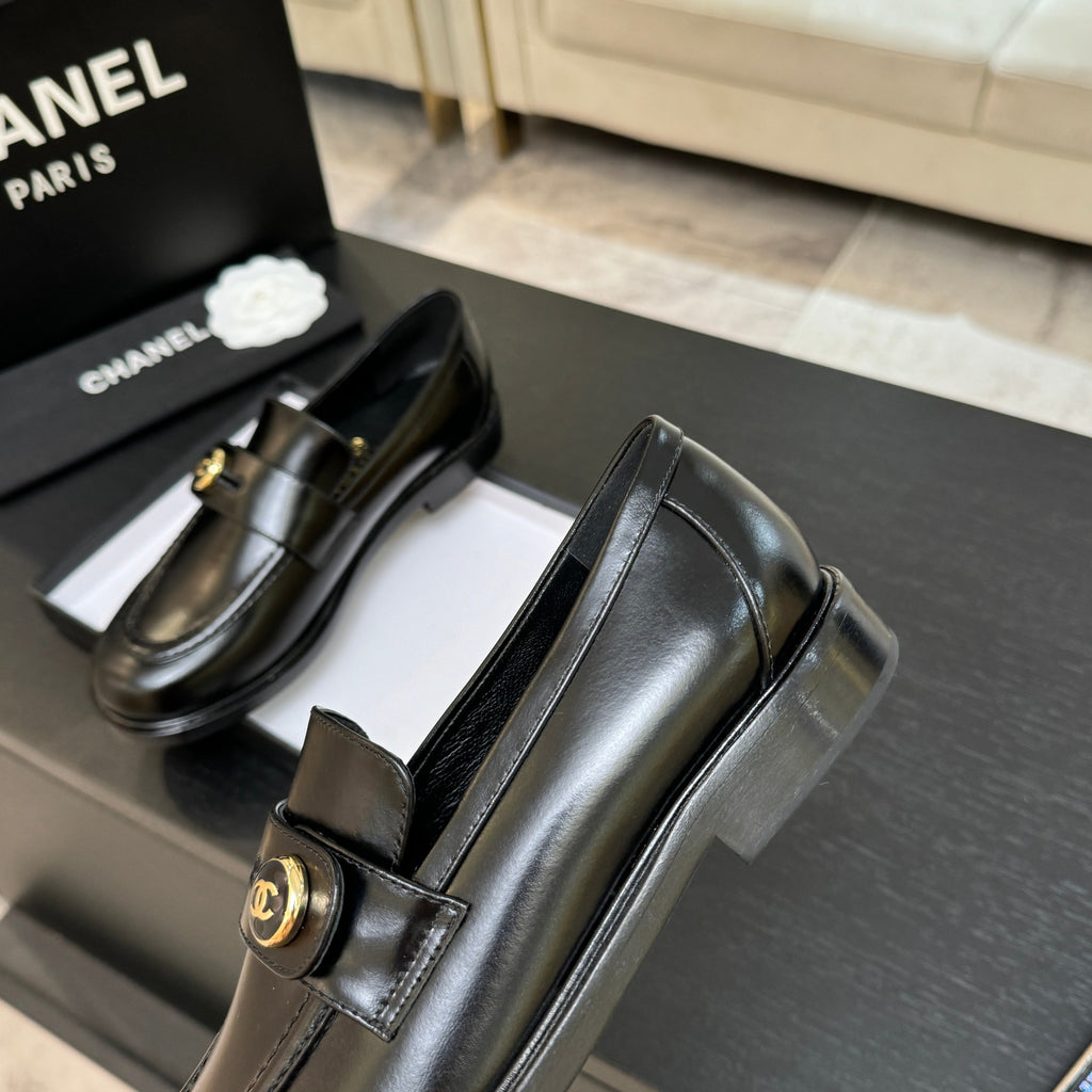 CNL Crystal Buckle Loafers
