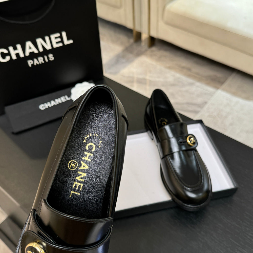 CNL Crystal Buckle Loafers