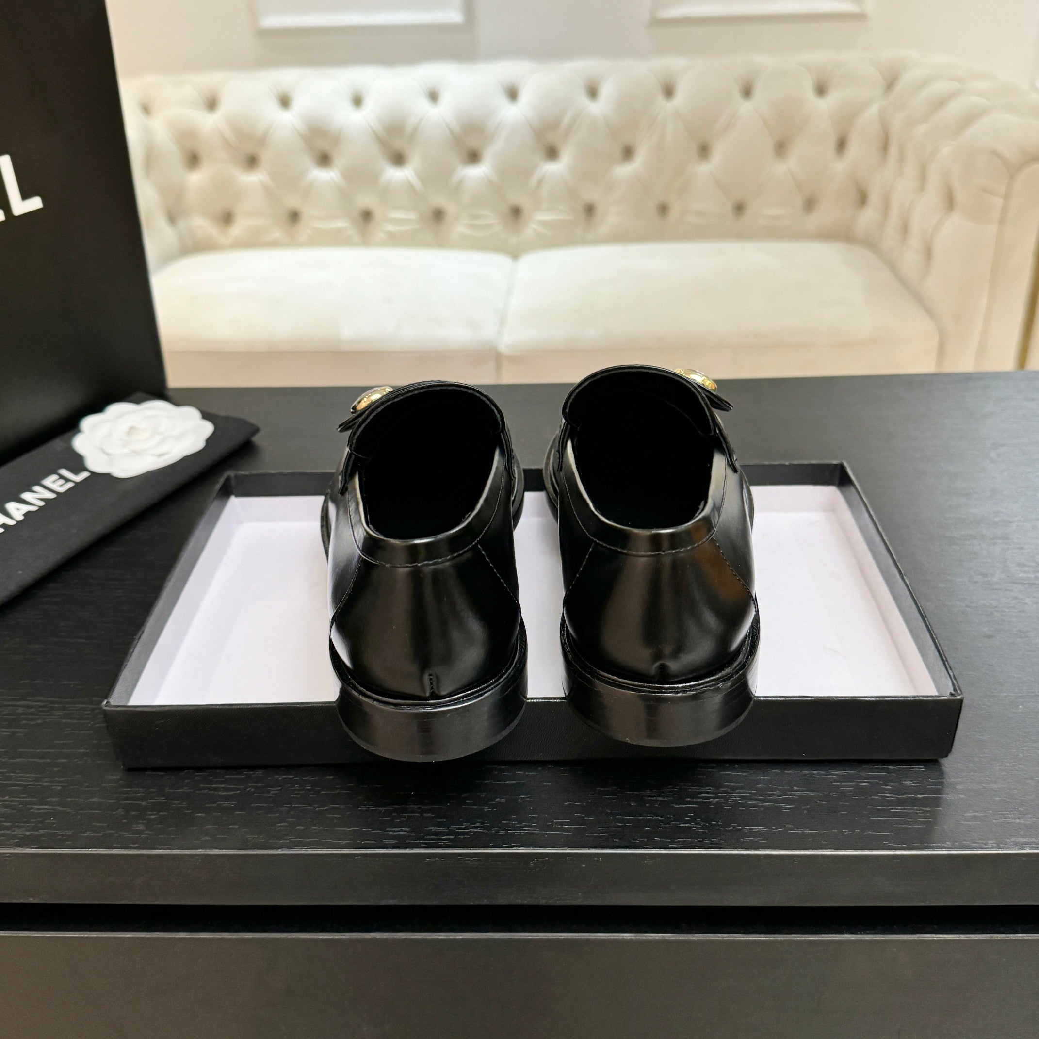CNL Crystal Buckle Loafers
